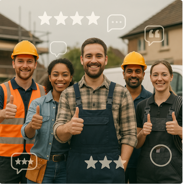 Team of builders using Brickflo